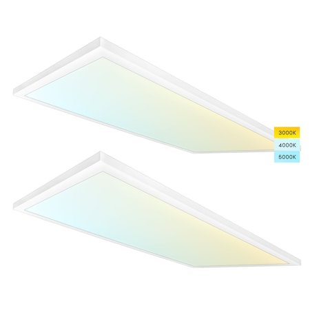 Luxrite 2x4 FT Surface Mount LED Panel Lights 3 CCT Selectable 50W 5000LM 0-10V Dimmable 2-Pack LR24020-2PK